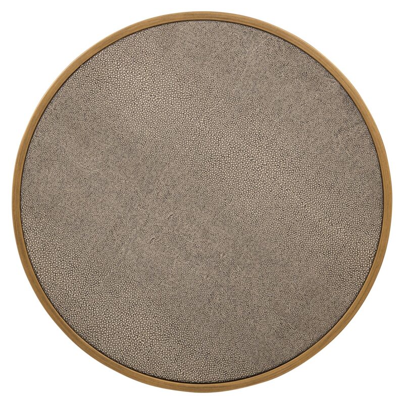 Bijzettafel Bloomville brass shagreen incl. glass (Set of 2)