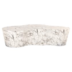 7784-2 Buiten salontafel Rockyard white marble look