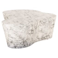 7784-3 Buiten salontafel Rockyard white marble look