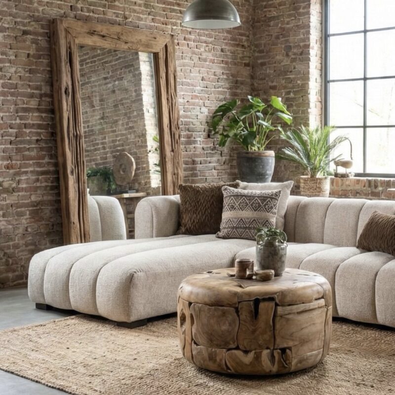 Salontafel Gabri teak rond