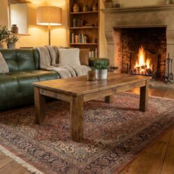 Brent salontafel 130cm oud hout