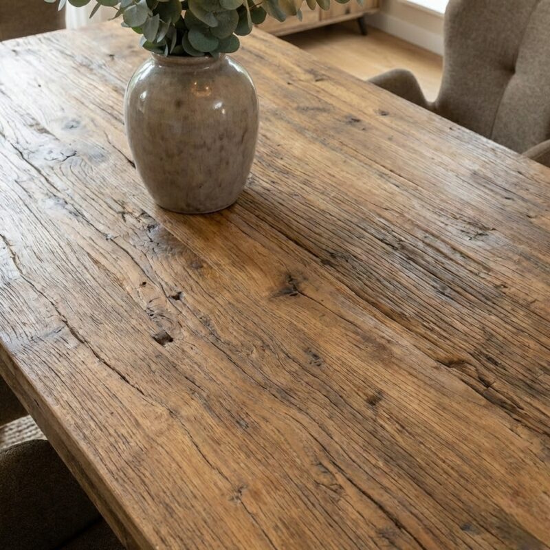 Brent Eetkamertafel | 160cm - 200cm - 240cm | Oud hout