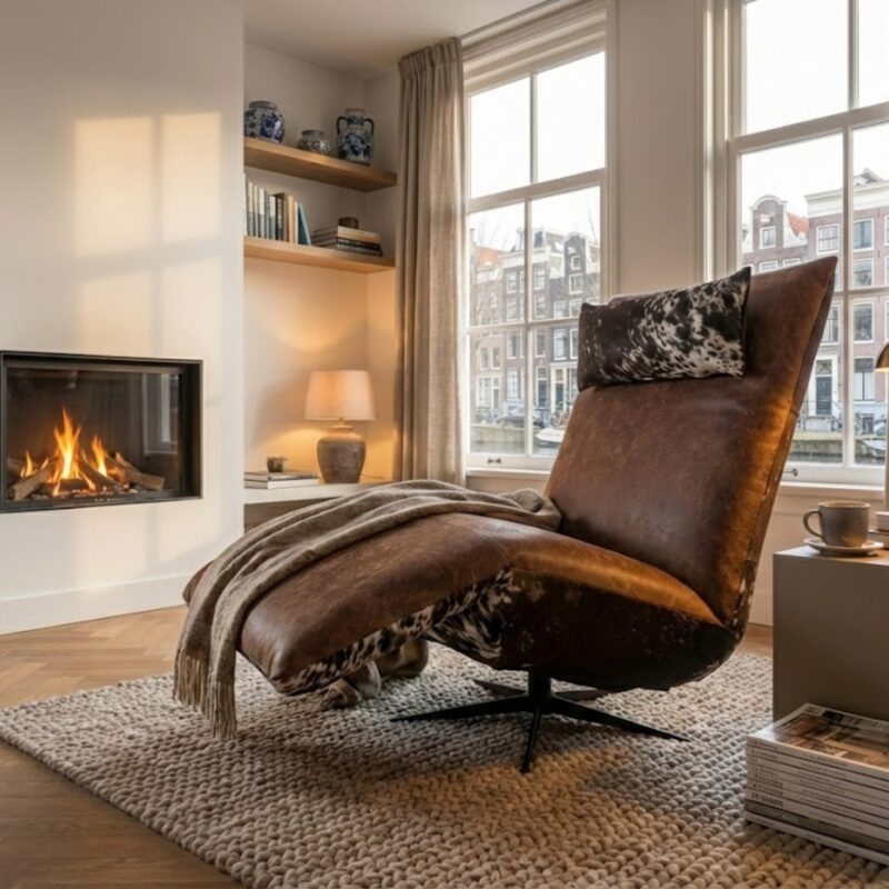 Fauteuil Indi | Koeienhuid | Uniek