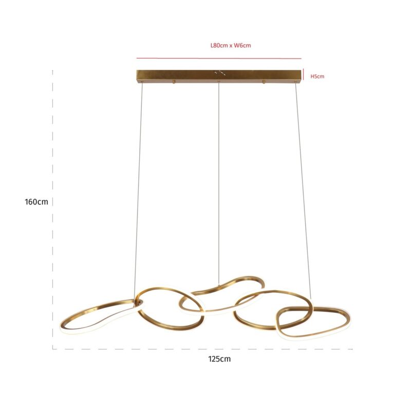 Hanglamp Flyn brushed gold