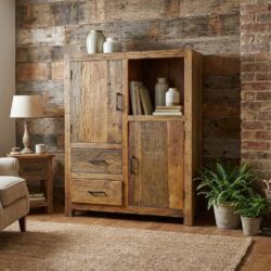 Kabinet brent 120cm oud hout