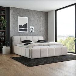 Elegante, moderne slaapkamer met maatwerk bed en bijpassende decoratie, ontworpen voor stijl en comfort, perfect voor een eigentijdse interieurstijl.