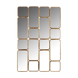 MI-0038 Decoratief spiegelfragmenten in een modern, gold afgewerkt design, perfect voor een stijlvolle woonkamer of entree, creëert een speelse en luxe uitstraling, ideaal voor woninginrichting.