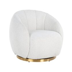 S4530_WHITE_BOUCLE-1 Lounge stoel Jago white bouclé swivel