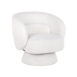 S4565_WHITE_FURRY_1 Lounge stoel Senna white furry swivel
