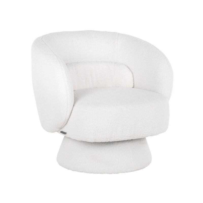 S4565_WHITE_FURRY_1 Lounge stoel Senna white furry swivel