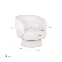S4565_WHITE_FURRY_6 Lounge stoel Senna white furry swivel