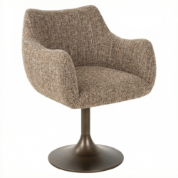 Eetkamerstoel Aldo brown tweed swivel