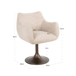 Eetkamerstoel Aldo brown tweed swivel