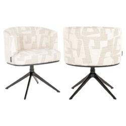 Eetkamerstoel Cheyenne beige graffic swivel