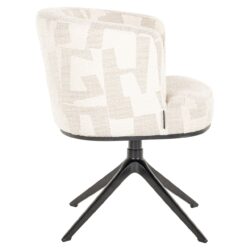 Eetkamerstoel Cheyenne beige graffic swivel