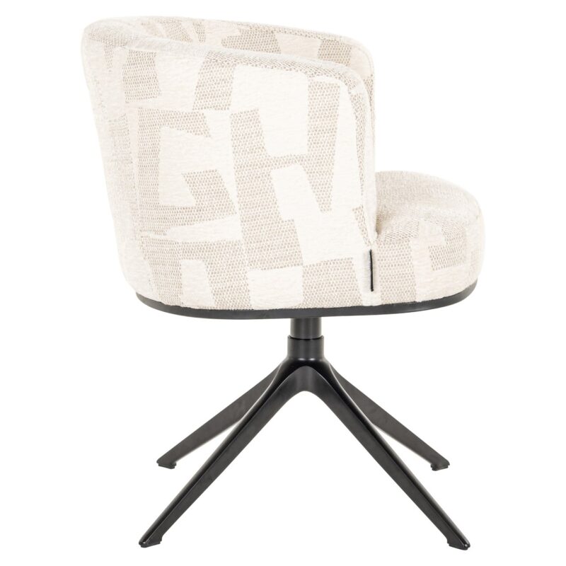 Eetkamerstoel Cheyenne beige graffic swivel