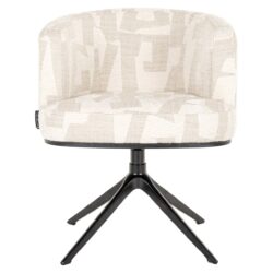 Eetkamerstoel Cheyenne beige graffic swivel