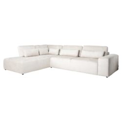 Bank Lund cream fusion 3-seater + ottoman left