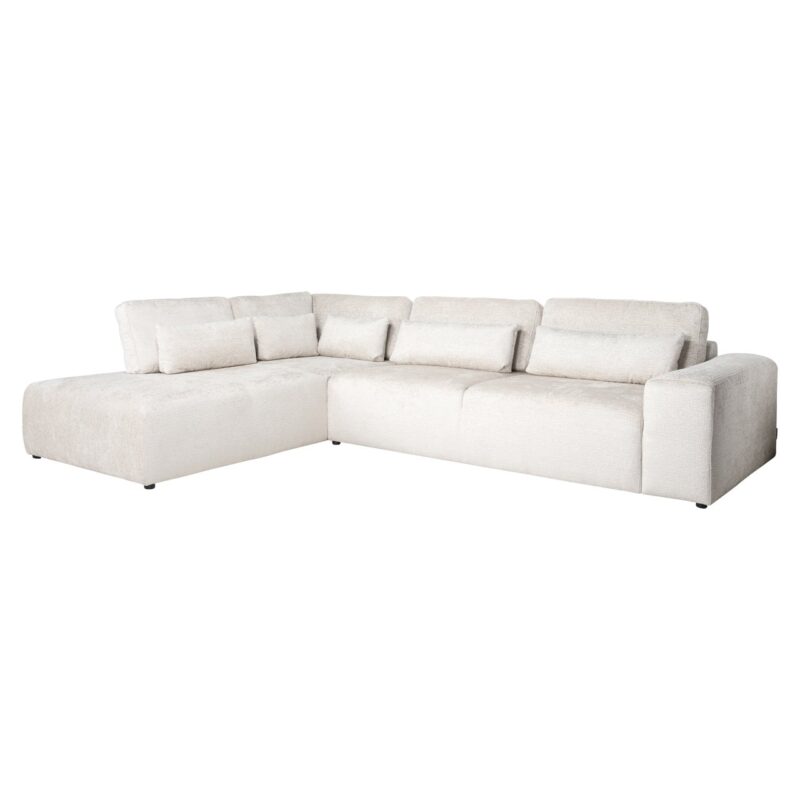 Bank Lund cream fusion 3-seater + ottoman left