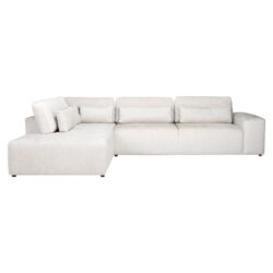 Bank Lund cream fusion 3-seater + ottoman left
