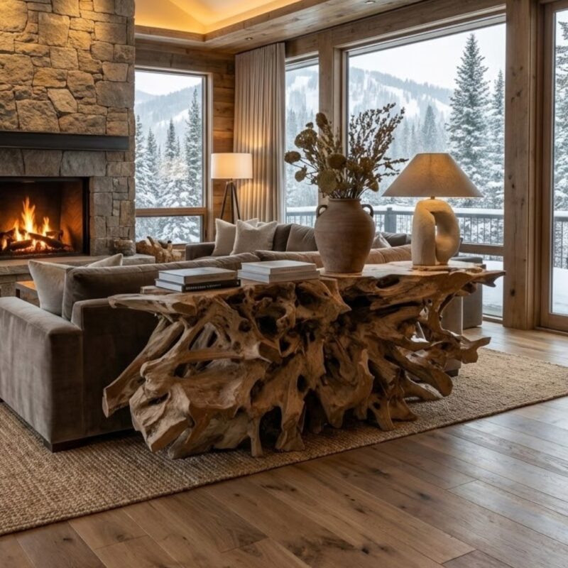 Sidetable wortelteak uniek