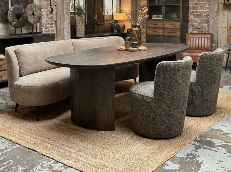 Eettafel Nout | Massief Eiken | 30+ kleuren & onderstellen