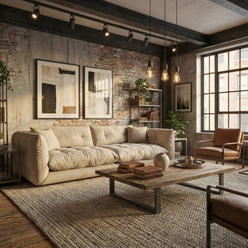 Diepe loungebank Sereno in meer dan 100 stoffen en kleuren leverbaar van Primavera Furniture.