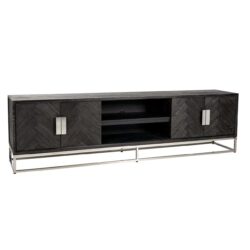Detail van de zwarte TV-dressoir Blackbone