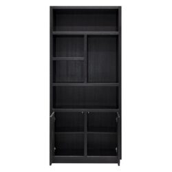 Textuur zwarte eiken fineer wandkast Oakura