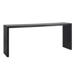 Detail zwarte sidetable Oakura van zwart eiken fineer