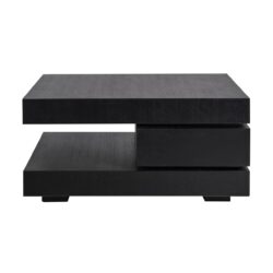 Salontafel Oakura black 90x90 vanaf boven, afmetingen en materiaal