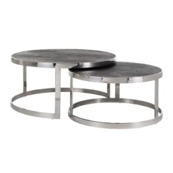 Salontafel Blackbone Silver black rustic (Set of 2)