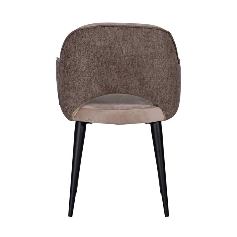 Eetkamerstoel Giovanna alaska stone vanuit andere hoek, comfortabel en elegant