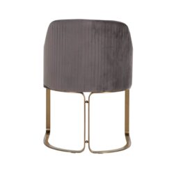 Zijkant eetkamerstoel Hadley stone velvet goud grijs