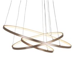 Hanglamp Amira in interieur, goudkleurig aluminium