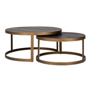Salontafel Blackbone Brass black rustic (Set of 2)