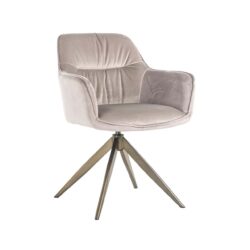 Eetkamerstoel Aline khaki velvet swivel fire retardant