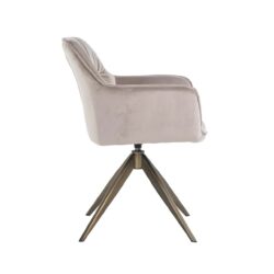 Eetkamerstoel Aline khaki velvet swivel fire retardant