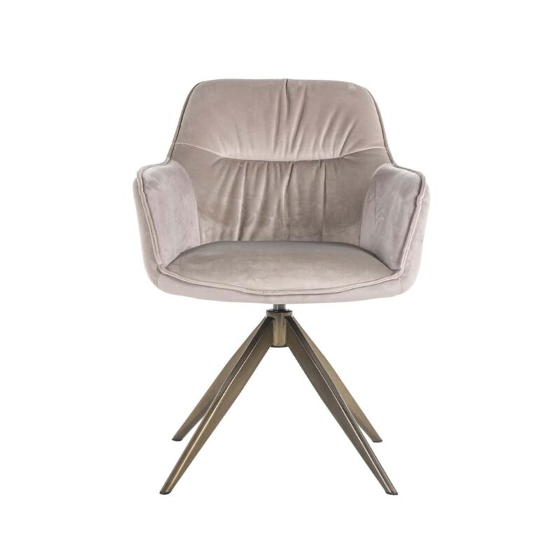 Eetkamerstoel Aline khaki velvet swivel fire retardant
