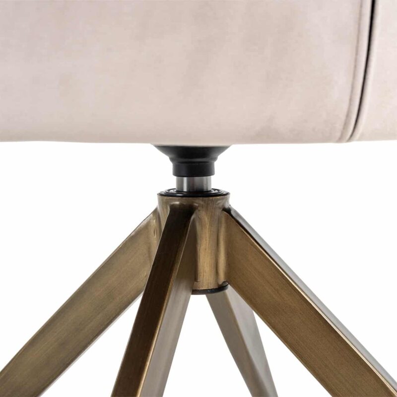 Eetkamerstoel Aline khaki velvet swivel fire retardant