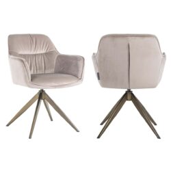 Eetkamerstoel Aline khaki velvet swivel fire retardant