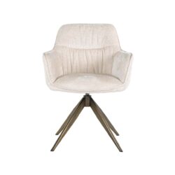 Eetkamerstoel Aline FR white chenille swivel fire retardant