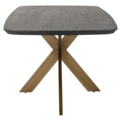 Textuur van eettafel Cambon dark coffee danish oval 280 met bronzen details