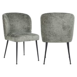 Detail van fluwelen bekleding eetkamerstoel Fallon thyme fusion