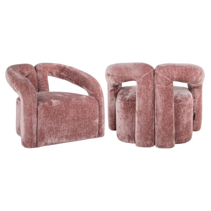 Lounge stoel Dana rose chenille