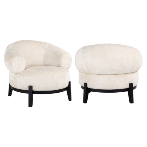 Lounge stoel Montana white chenille