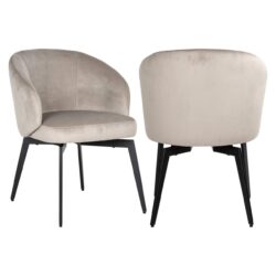 Detail van het zwarte roestvrijstalen frame van de Amphara eetkamerstoel