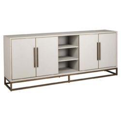 Dressoir Whitebone Verona Grey Oak Veneer Koperkleurig Metaal