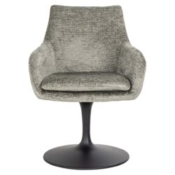Detail van de zitting van de eetkamerstoel Marlon thyme fusion swivel