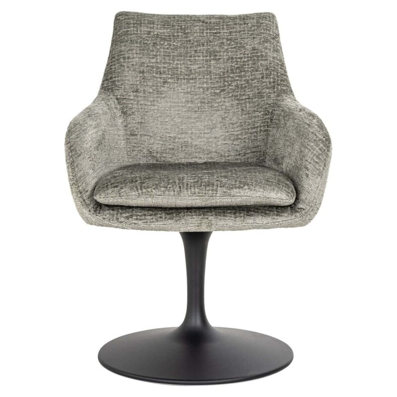 Detail van de zitting van de eetkamerstoel Marlon thyme fusion swivel